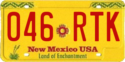 NM license plate 046RTK