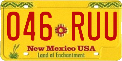 NM license plate 046RUU