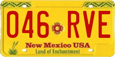 NM license plate 046RVE