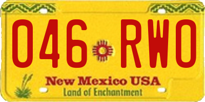 NM license plate 046RWO
