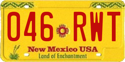 NM license plate 046RWT