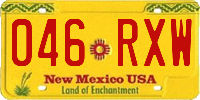 NM license plate 046RXW