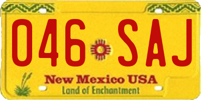 NM license plate 046SAJ