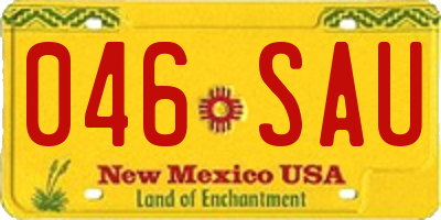 NM license plate 046SAU