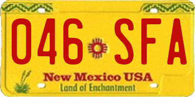 NM license plate 046SFA