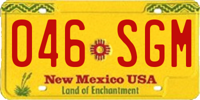 NM license plate 046SGM