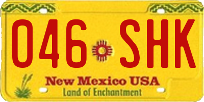 NM license plate 046SHK