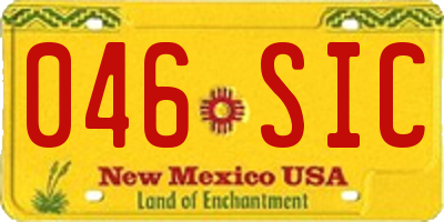 NM license plate 046SIC
