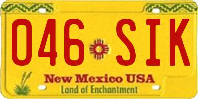 NM license plate 046SIK