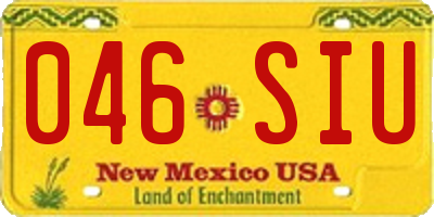 NM license plate 046SIU