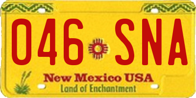 NM license plate 046SNA