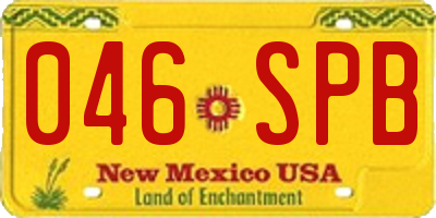 NM license plate 046SPB