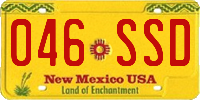 NM license plate 046SSD
