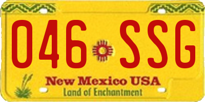 NM license plate 046SSG