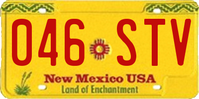 NM license plate 046STV