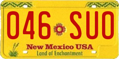 NM license plate 046SUO