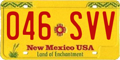 NM license plate 046SVV