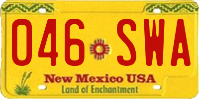 NM license plate 046SWA