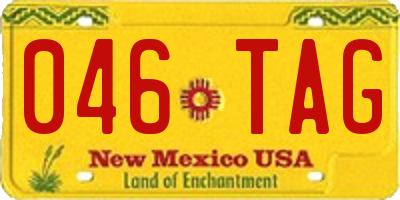 NM license plate 046TAG