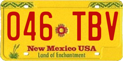 NM license plate 046TBV