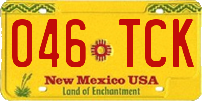 NM license plate 046TCK