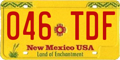 NM license plate 046TDF