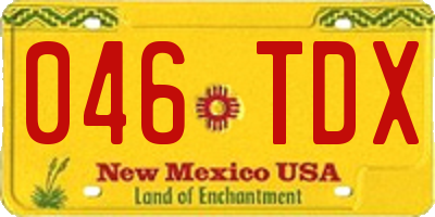 NM license plate 046TDX