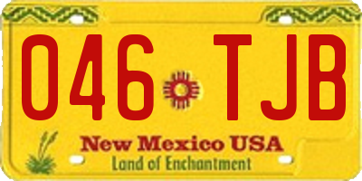 NM license plate 046TJB