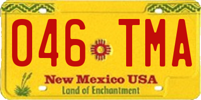 NM license plate 046TMA