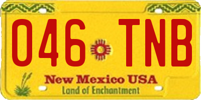 NM license plate 046TNB