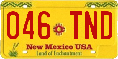 NM license plate 046TND