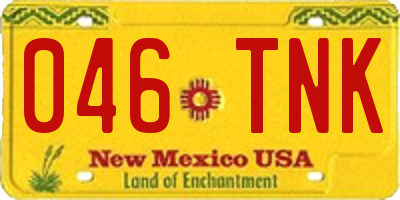 NM license plate 046TNK
