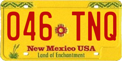 NM license plate 046TNQ