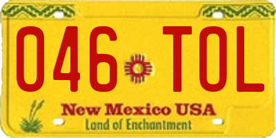 NM license plate 046TOL
