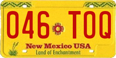 NM license plate 046TOQ