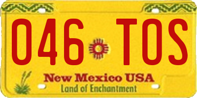 NM license plate 046TOS