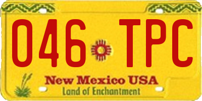 NM license plate 046TPC