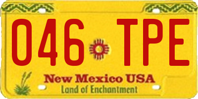 NM license plate 046TPE