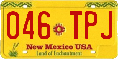 NM license plate 046TPJ