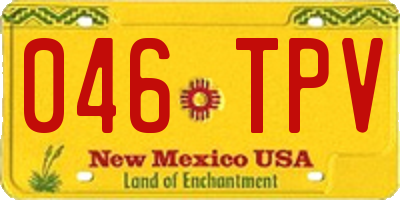 NM license plate 046TPV