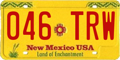 NM license plate 046TRW