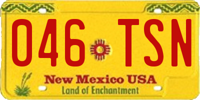 NM license plate 046TSN