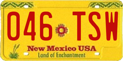 NM license plate 046TSW