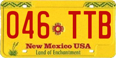 NM license plate 046TTB