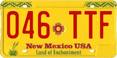 NM license plate 046TTF