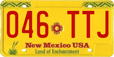 NM license plate 046TTJ