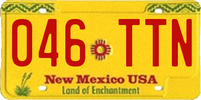 NM license plate 046TTN