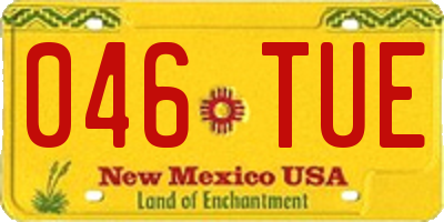 NM license plate 046TUE