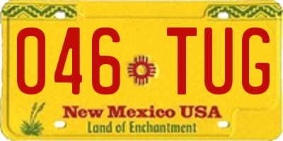 NM license plate 046TUG