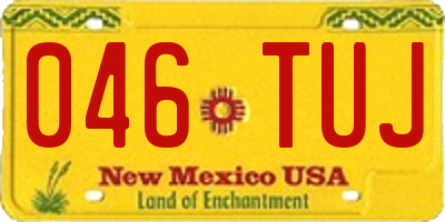 NM license plate 046TUJ